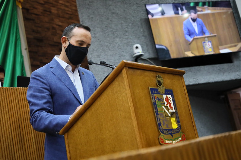 El coordinador de la bancada del PAN en el Congreso de Nuevo León, Carlos de la Fuente. Foto: Especial
