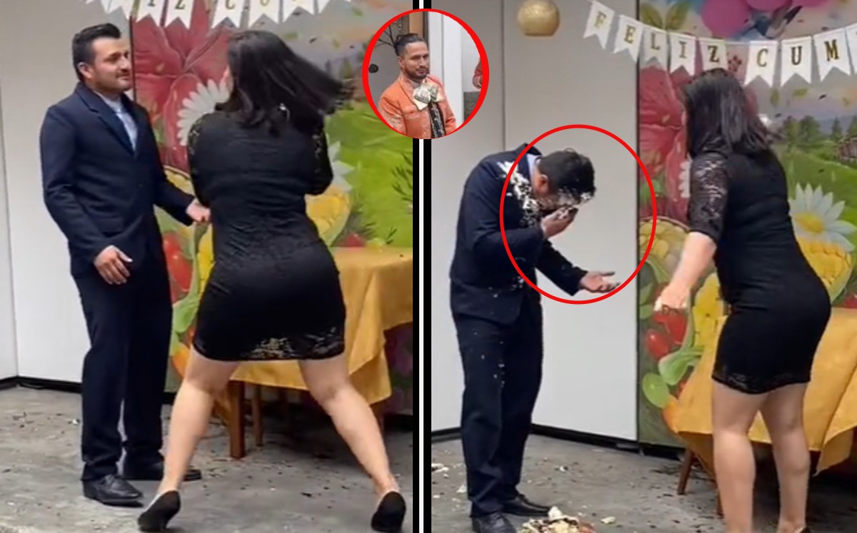 Hombre infiel recibe pastelazo en cumpleaños; video del momento frente a mariachis se hace viral. (Especial)