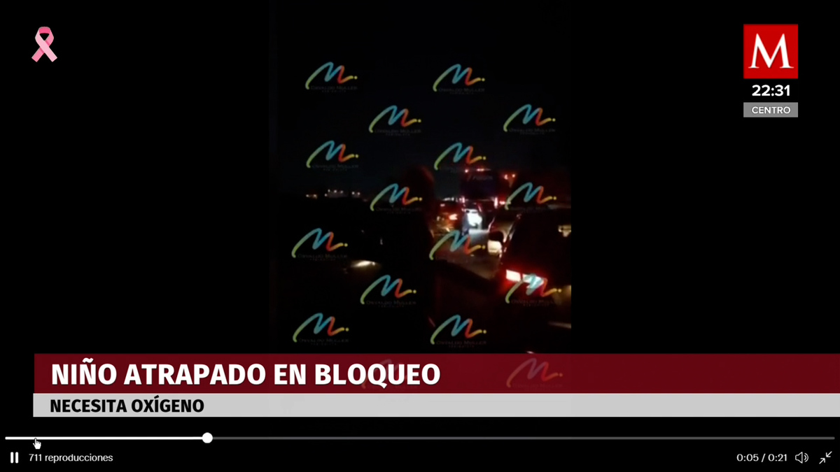 Menor que requiere oxígeno queda atrapado en bloqueo de gaseros