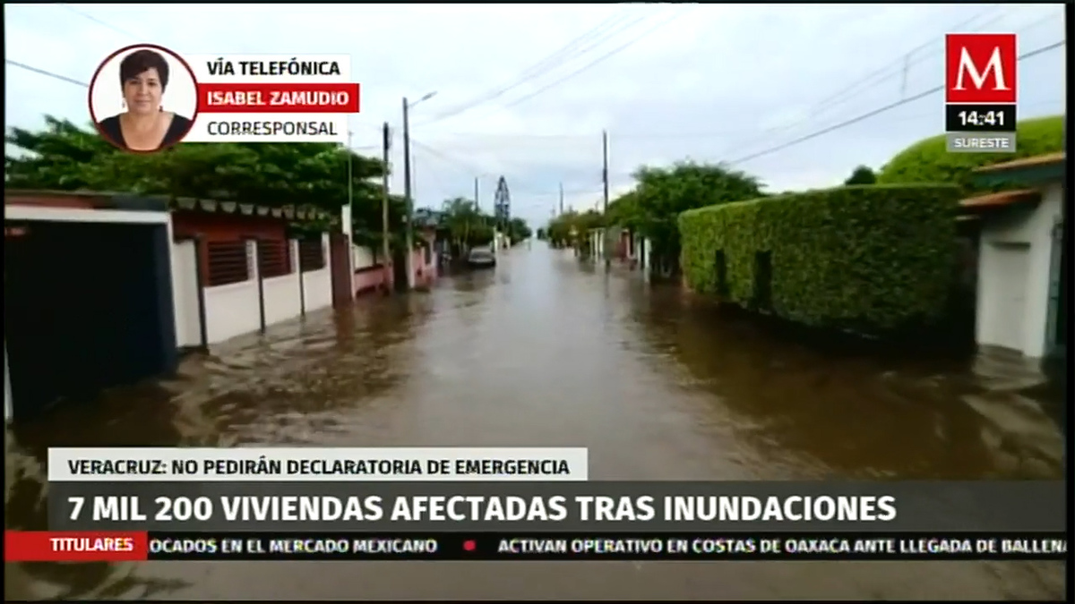 7 mil 200 viviendas afectadas tras inundaciones en Veracruz