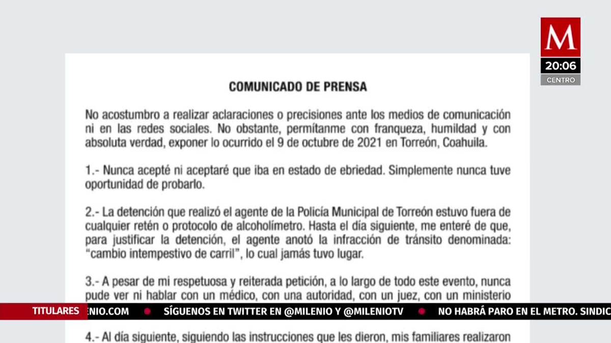 Ministro Javier Laynez Potisek rechaza haber conducido en estado de ebriedad en Torreón