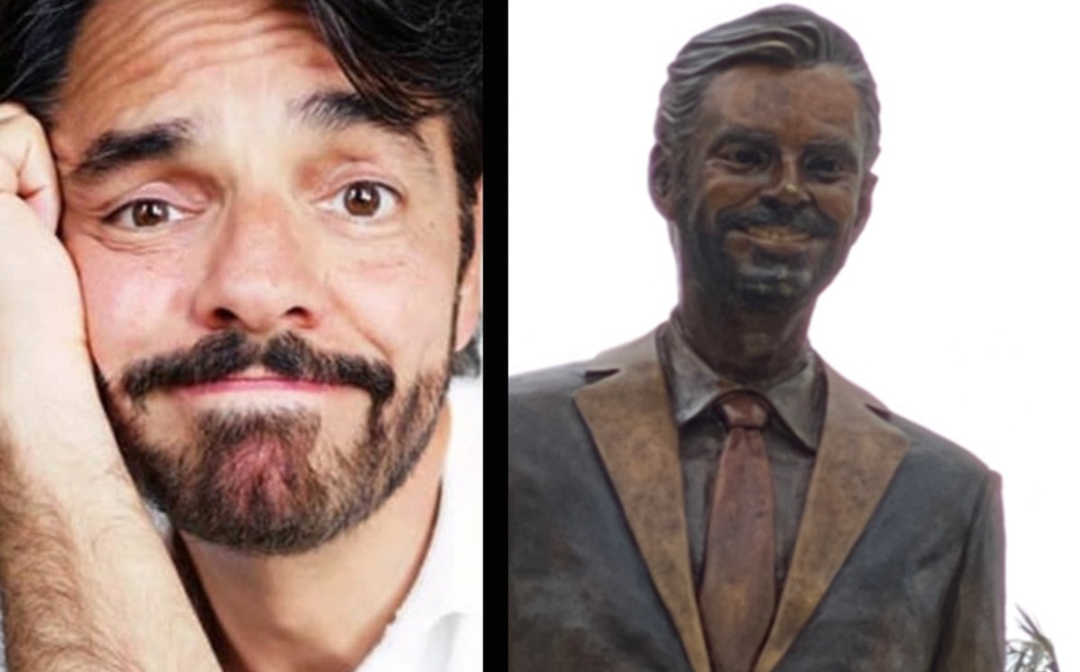Ciudadanos de Acapulco se lanzan contra gobierno por develar estatua de Eugenio Derbez. (Especial)