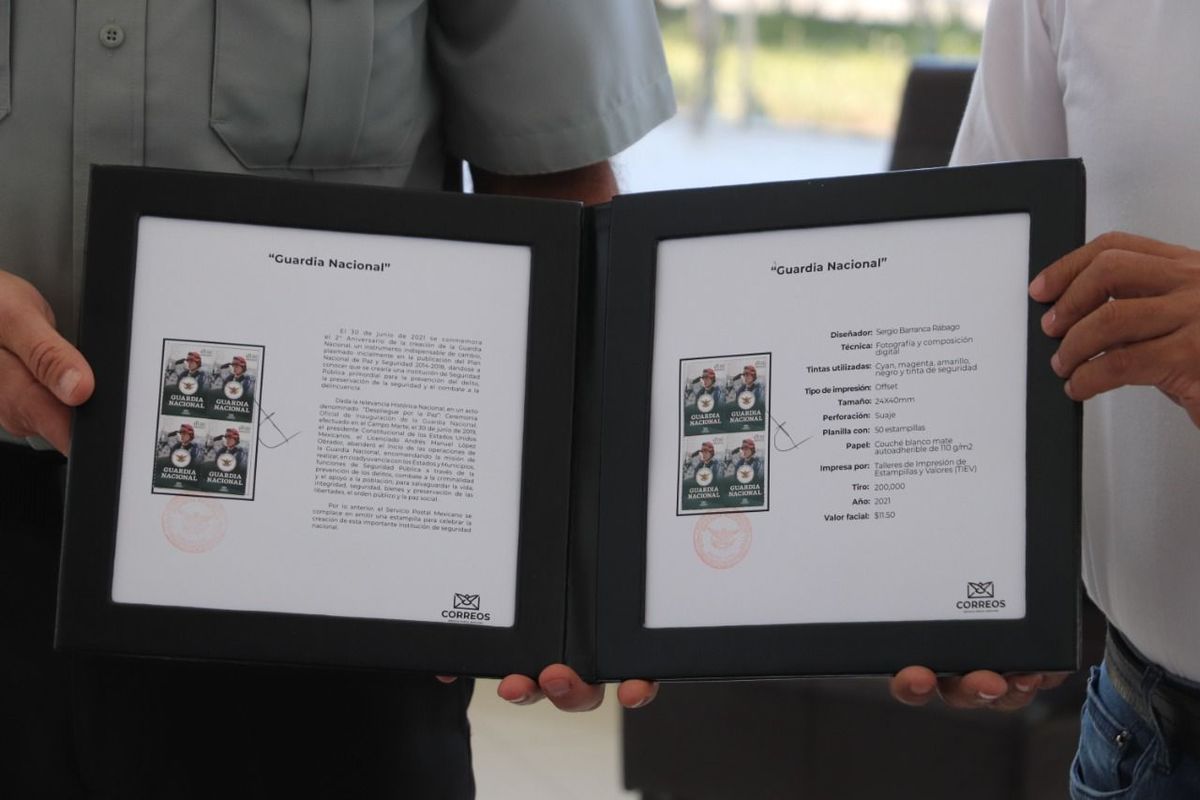 Estampilla conmemorativa de la Guardia Nacional. | Especial