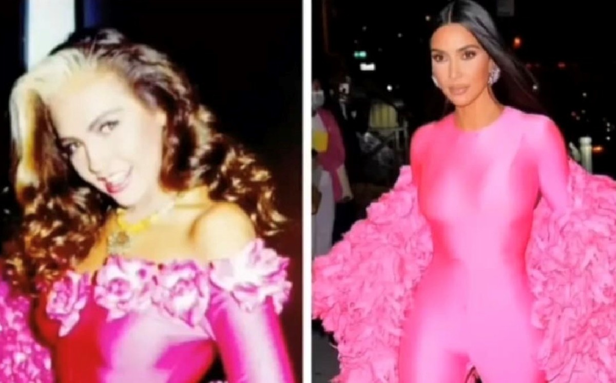 Thalía se compara con Kim Kardashian (Twitter)