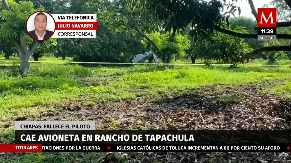 Cae avioneta en Rancho de tapachula y fallece el piloto