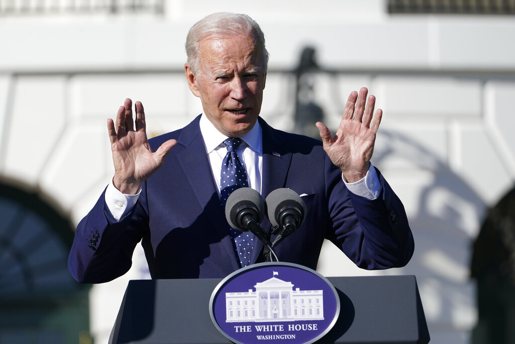 Joe Biden en un evento a los docentes de Estados Unidos en la Casa Blanca. (AP)
