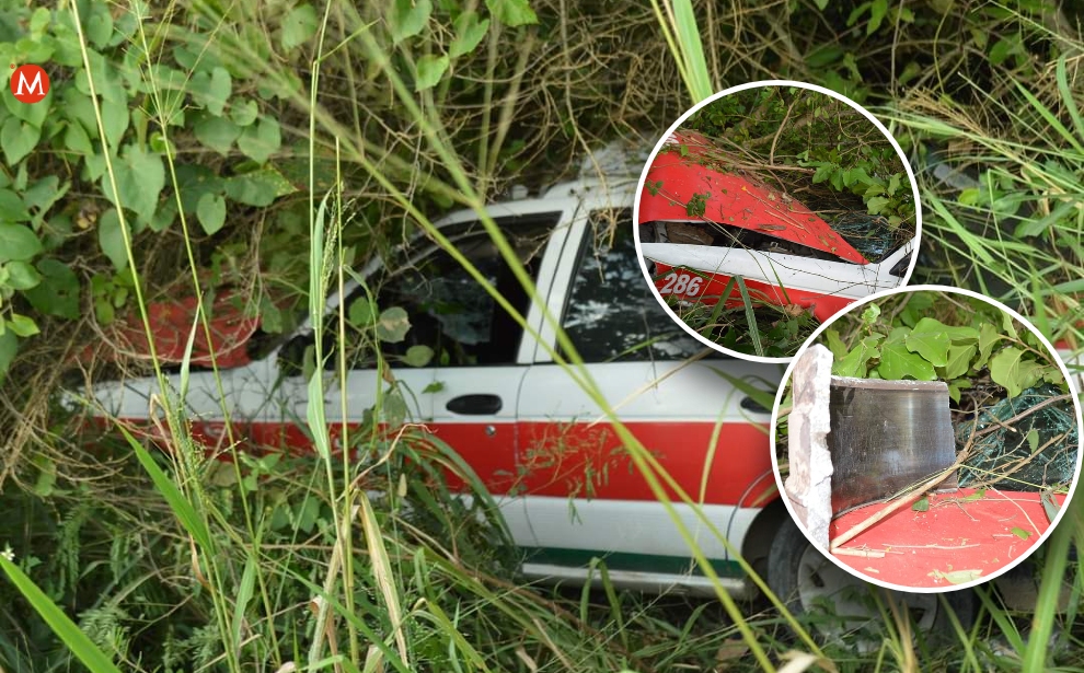 La balata del tráiler se impactó contra el parabrisas del taxi