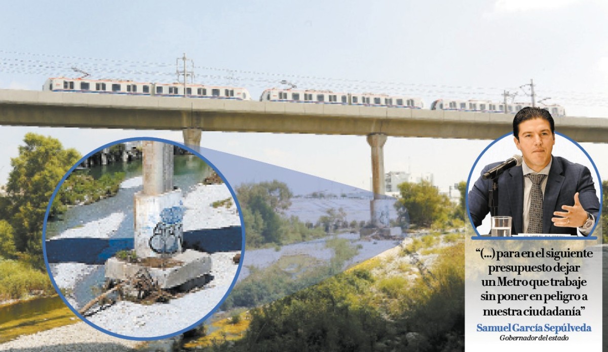 La Línea 1 del Metro a la altura del río Santa Catarina presenta problemas debido a la erosión. Roberto Alanís y Raúl Palacios