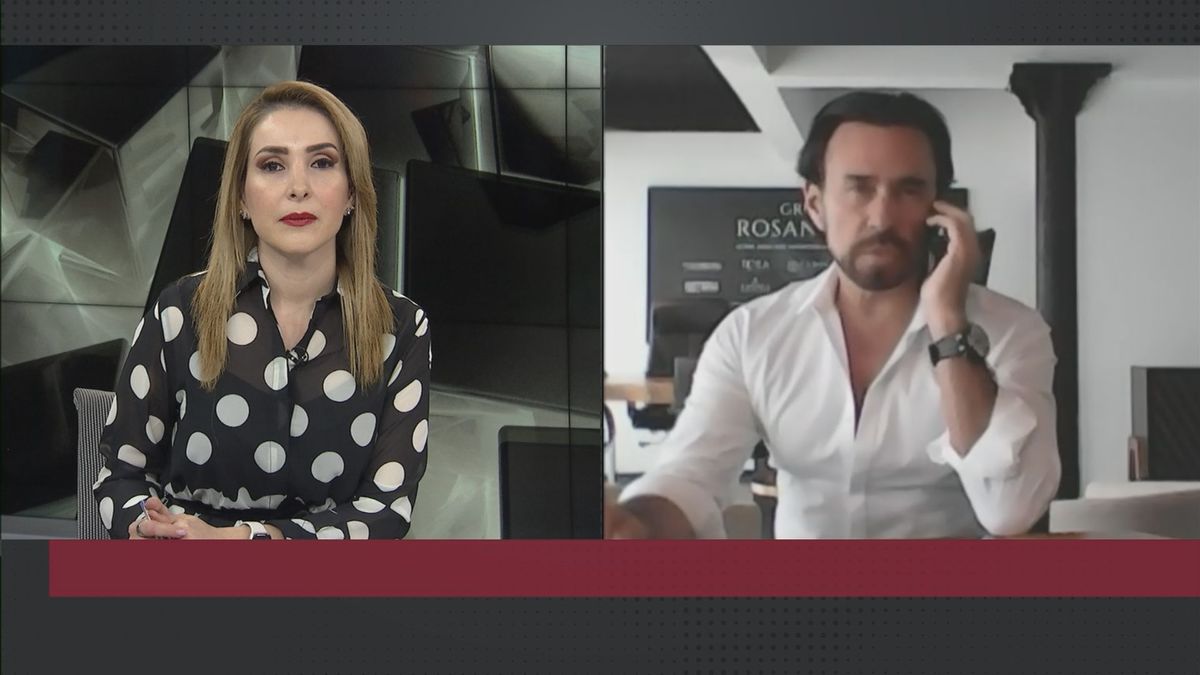 Eduardo Beaven, empresario atacado a balazos en inmediaciones de AICM, en entrevista para Notivox Televisión. (Captura)