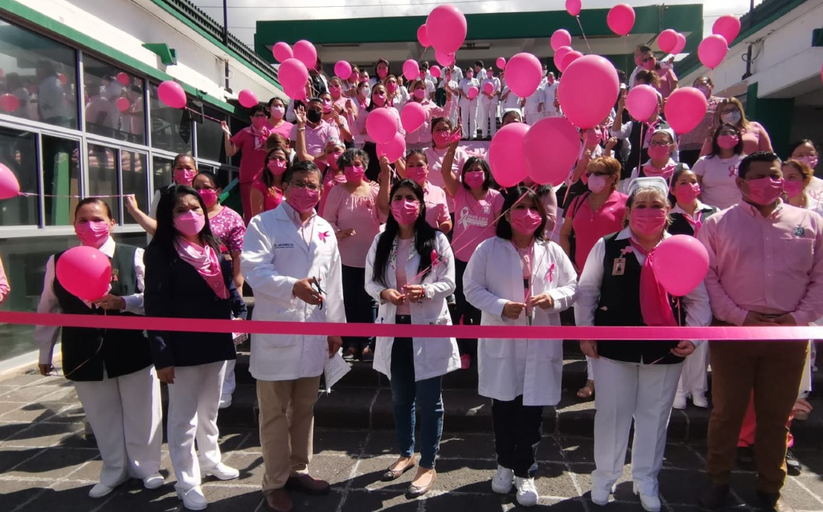 IMSS Tamaulipas realizó lazo solidario rosa 2021 en hospital de Madero
