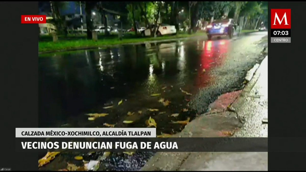 Vecinos denuncian fuga de agua en la Alcaldía de Tlalpan