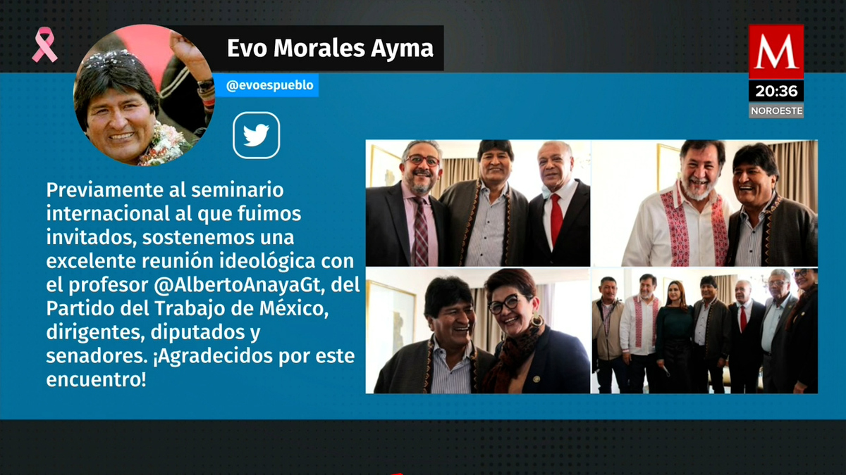 Ebrard da la bienvenida a Evo Morales tras visita a México