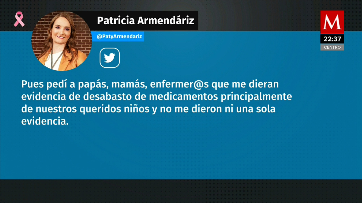 Patricia Armendariz pide prueba de que hay desabasto de medicamentos