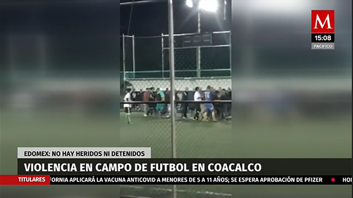 Violencia en campo de futbol en Coacalco