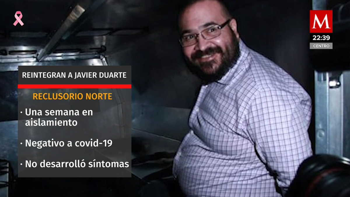 Javier Duarte fue regresado a su celda en el Reclusorio
