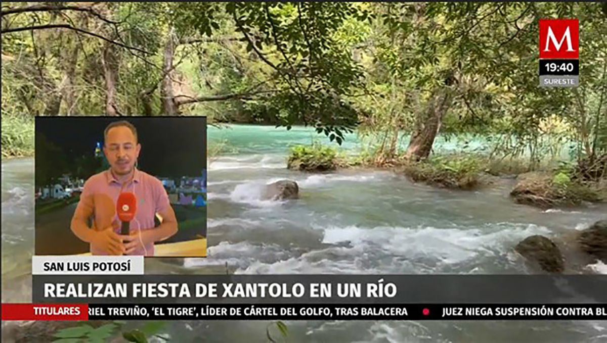 Realizan fiesta de Xantolo en un Río de San Luis Potosí