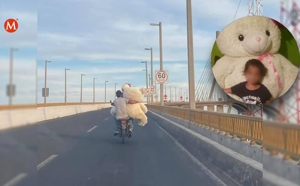 Hombre transportaba oso de peluche por puente Tampico; Esta es la razón