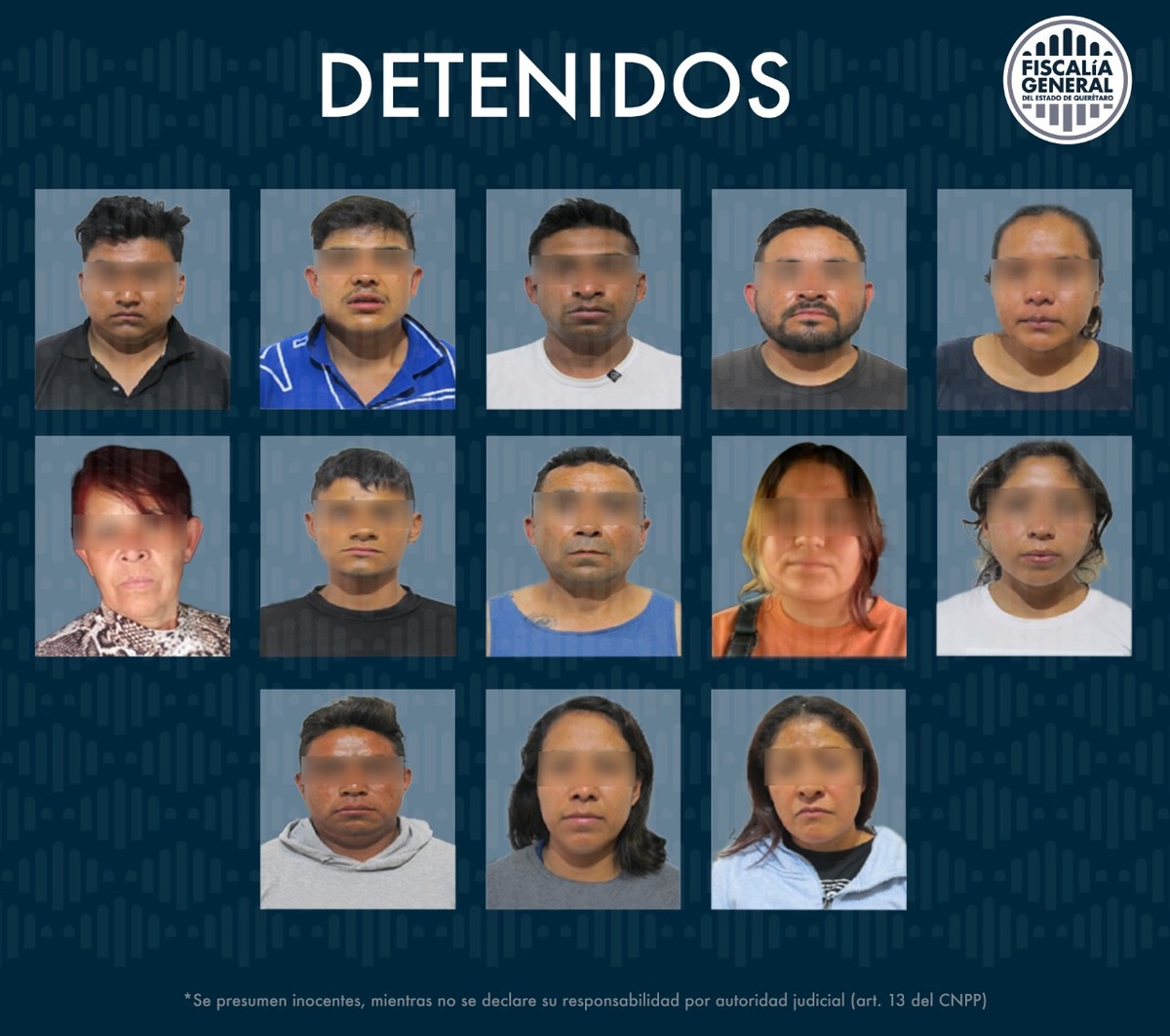 Se presentaron a las personas detenidas en Querétaro. Foto:  Estrella Álvarez