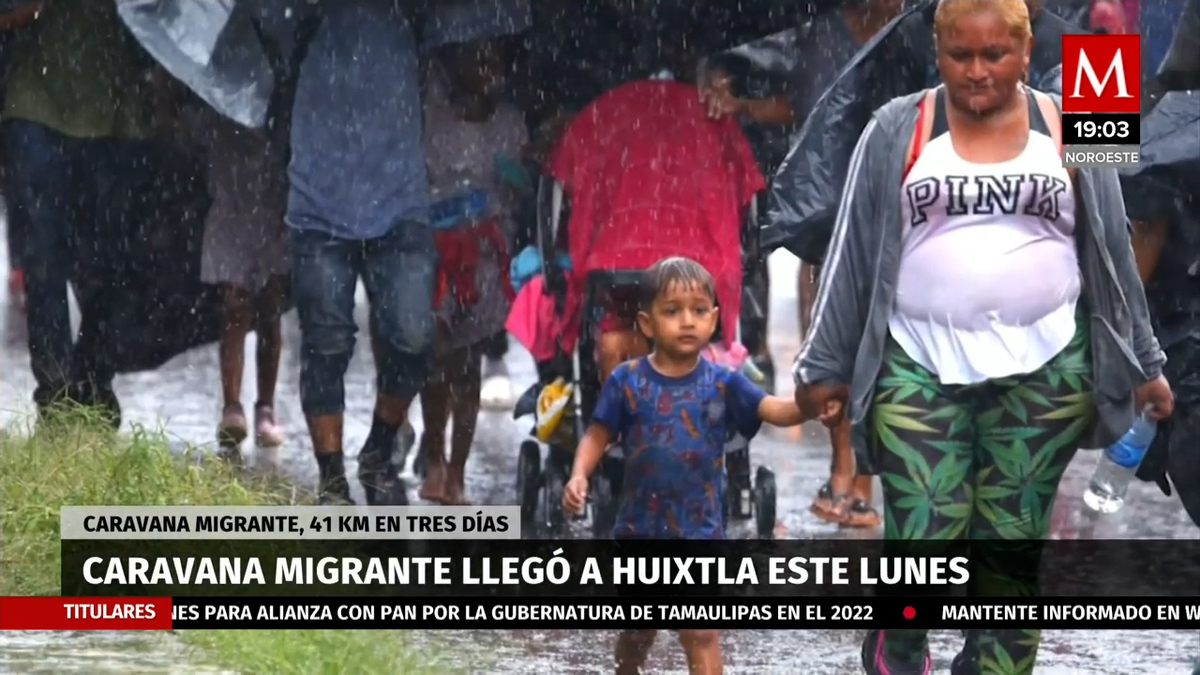 Caravana Migrante logra cruzar sin problemas a Huixtla, Chiapas