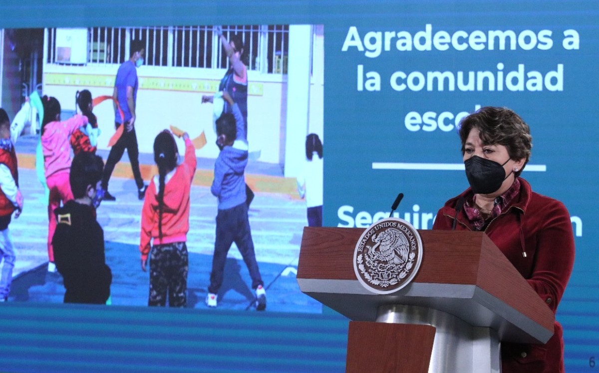 Delfina Gómez, secretaria de Educación Pública,  agradeció el esfuerzo de las comunidades educativas para el regreso a las aulas. (Cortesía)