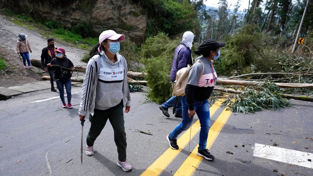 Las manifestaciones se hicieron presentes en el paro nacional en Ecuador. (AP)