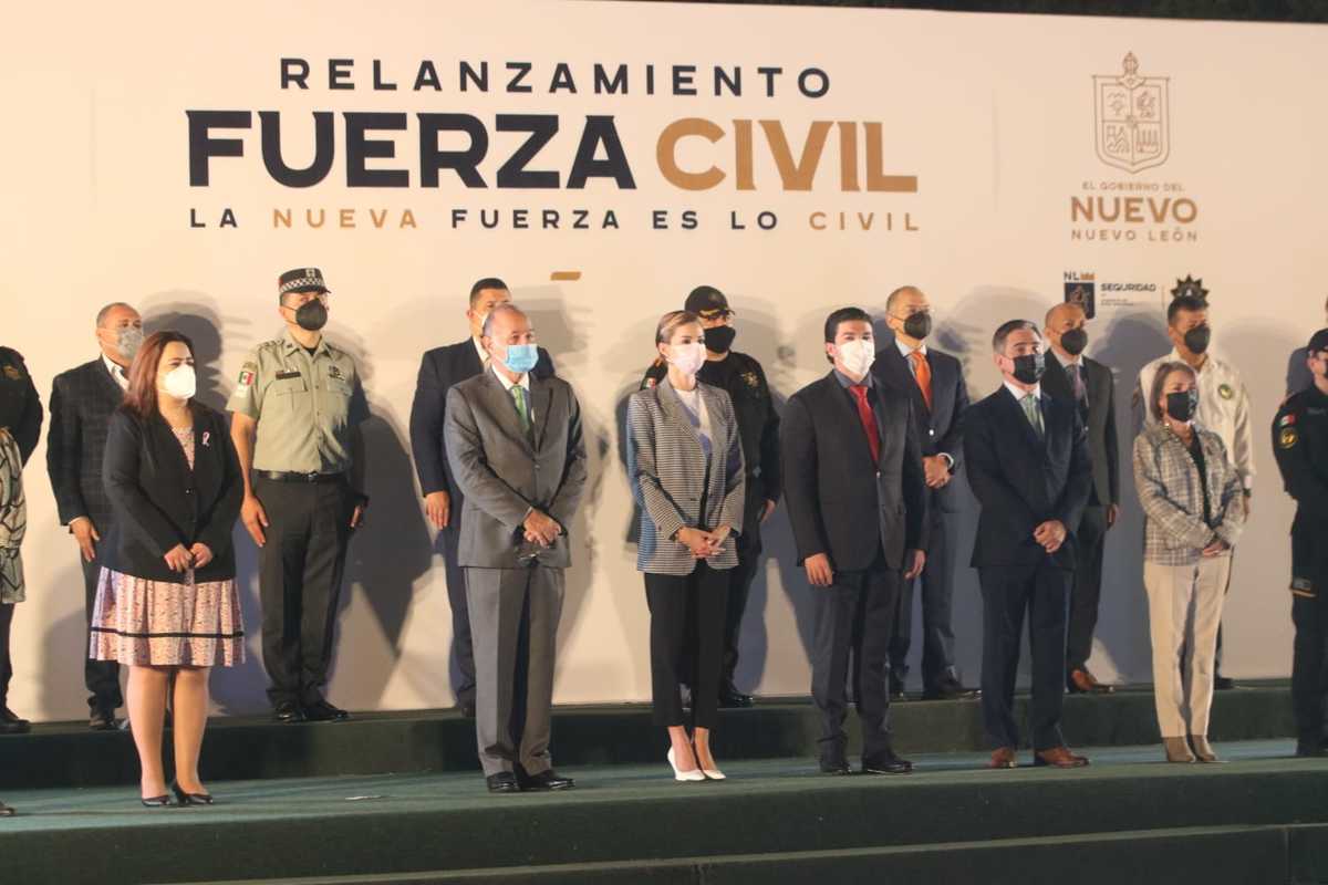 Samuel García inicia relanzamiento de Fuerza Civil en Nuevo León. Foto: Leonel Rocha.
