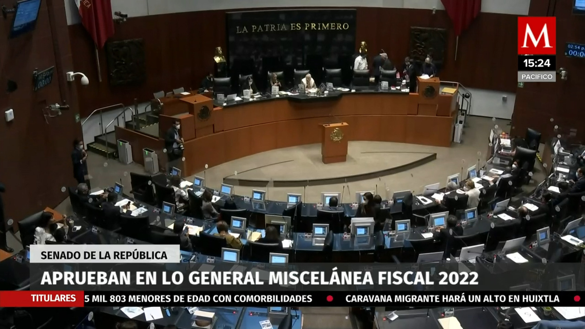 Senado aprueba en lo general Miscelánea Fiscal 2022; inicia discusión en lo particular