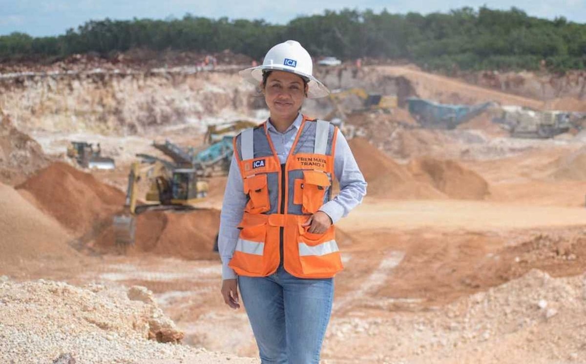 Mujeres, presentes en la construcción del Tren Maya