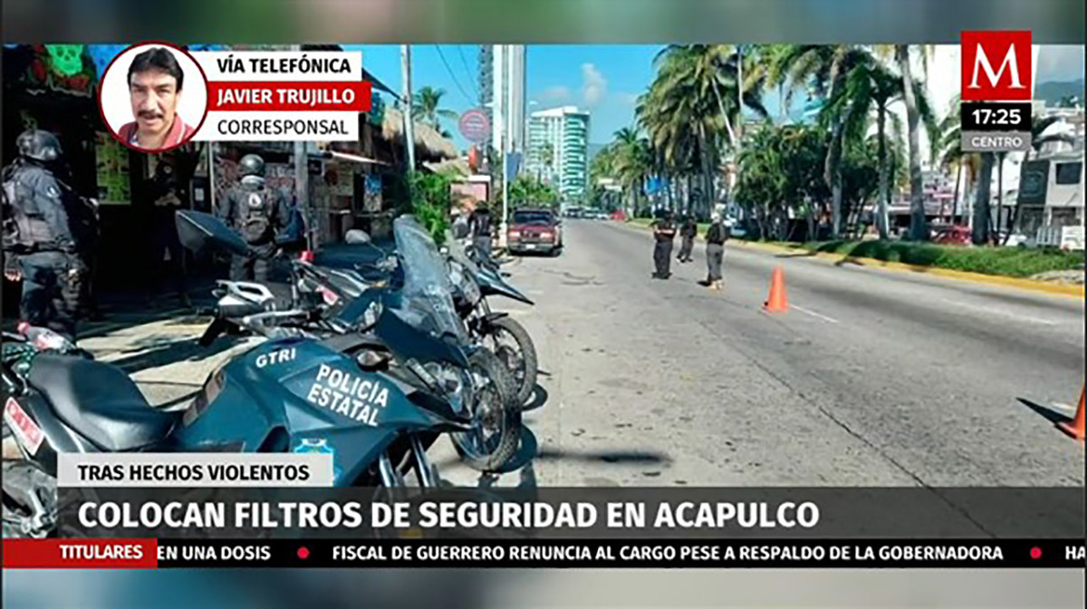 Colocan filtros de seguridad en Acapulco tras hechos violentos