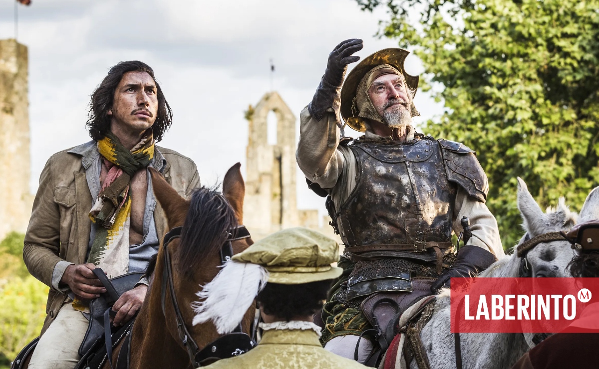 Adam Driver y Jonathan Pryce en 'El hombre que mató a don Quijote'. (Netflix)