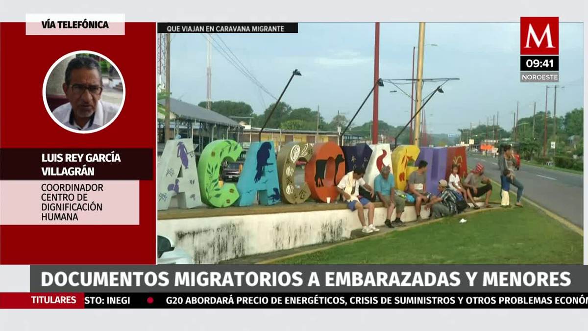 Documentos migratorios a embarazadas y menores de la caravana