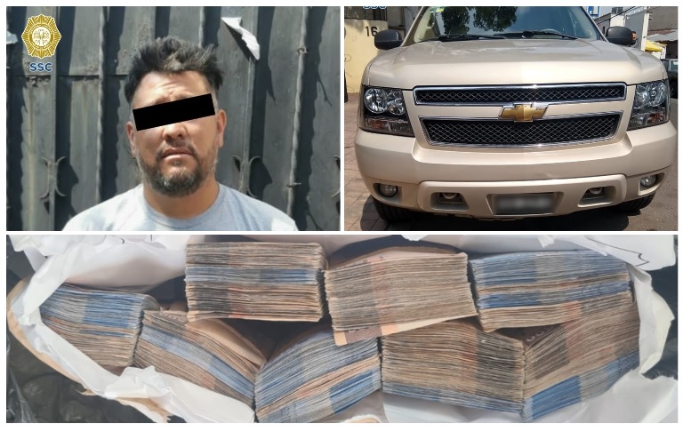 El hombre no pudo comprobar la procedencia del dinero. | Fotos SSC de CdMx