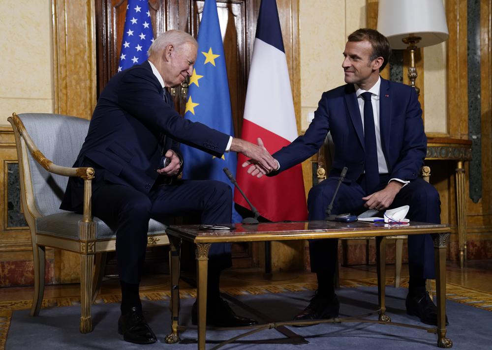 Joe Biden se reúne con presidente francés Emmanuel Macron | AP