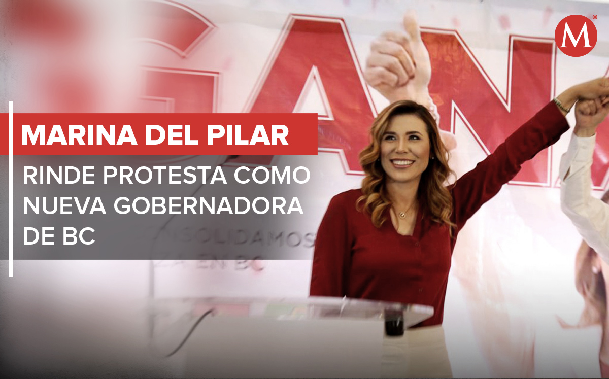 Marina del Pilar rinde protesta como gobernadora de BC (Diseño: Milenio)
