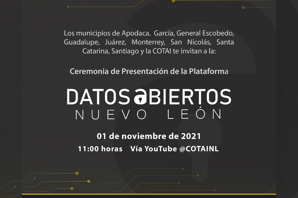Datos Abiertos Nuevo León es la suma de esfuerzos entre la COTAI y nueve municipios metropolitanos. Foto: Especial