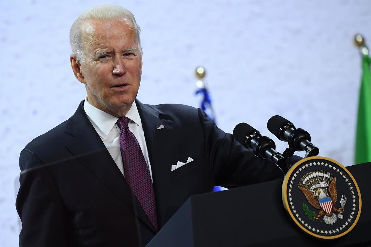 Joe Biden durante la cumbre del G20 en Italia. Foto: EFE