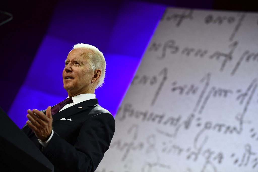 Joe Biden, presidente de Estados Unidos en la reunión del G20, en Roma, Italia. (AFP)