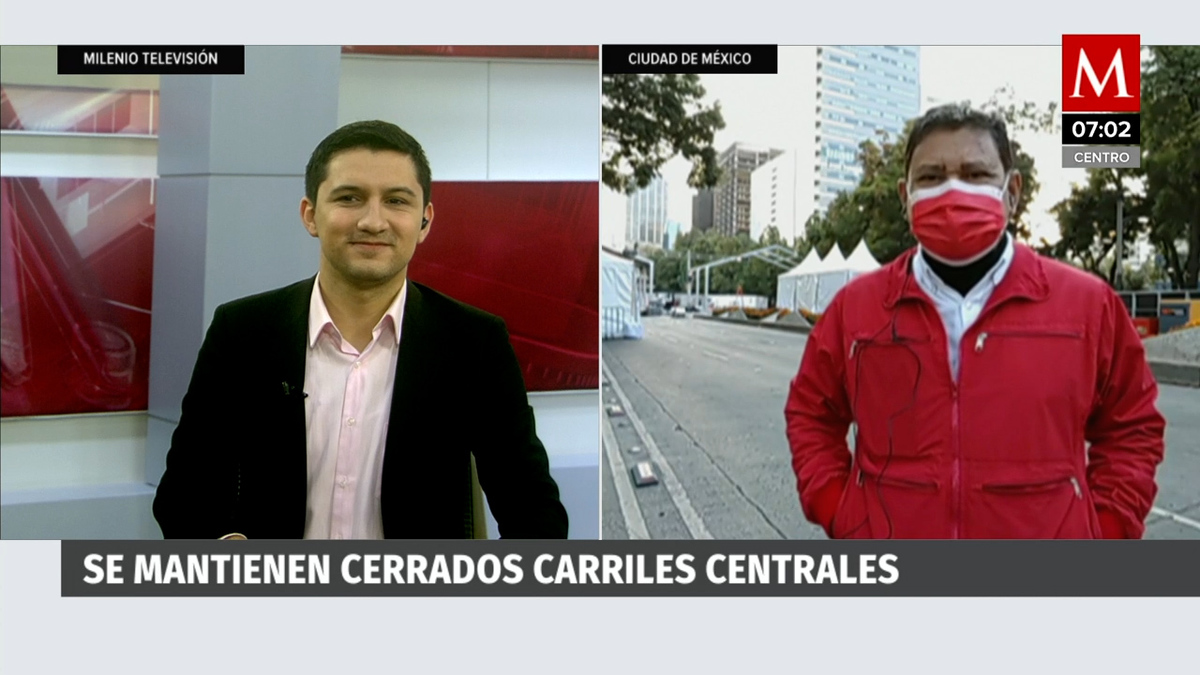 Se mantienen cerrados carriles centrales en Paseo de la Reforma