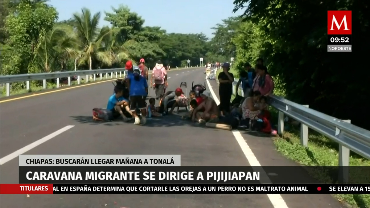Caravana migrante se dirige a Pijijiapan