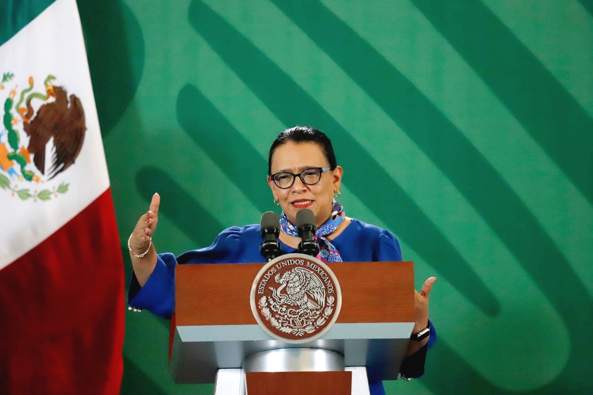 La secretaria de Seguridad y Protección Ciudadana, Rosa Icela Rodríguez, en conferencia de prensa. (Cuartoscuro)