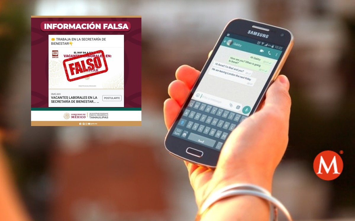 Bienestar en Tamaulipas reporta información falsa enviada por WhatsApp