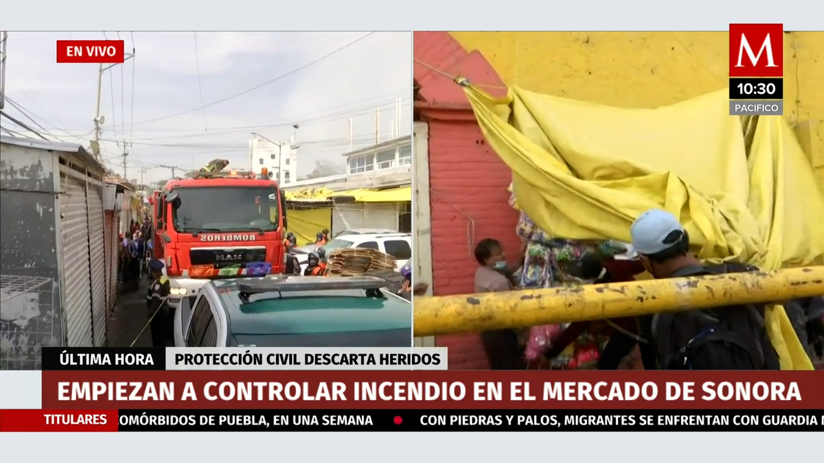 Empiezan a controlar incendio en Mercado de Sonora