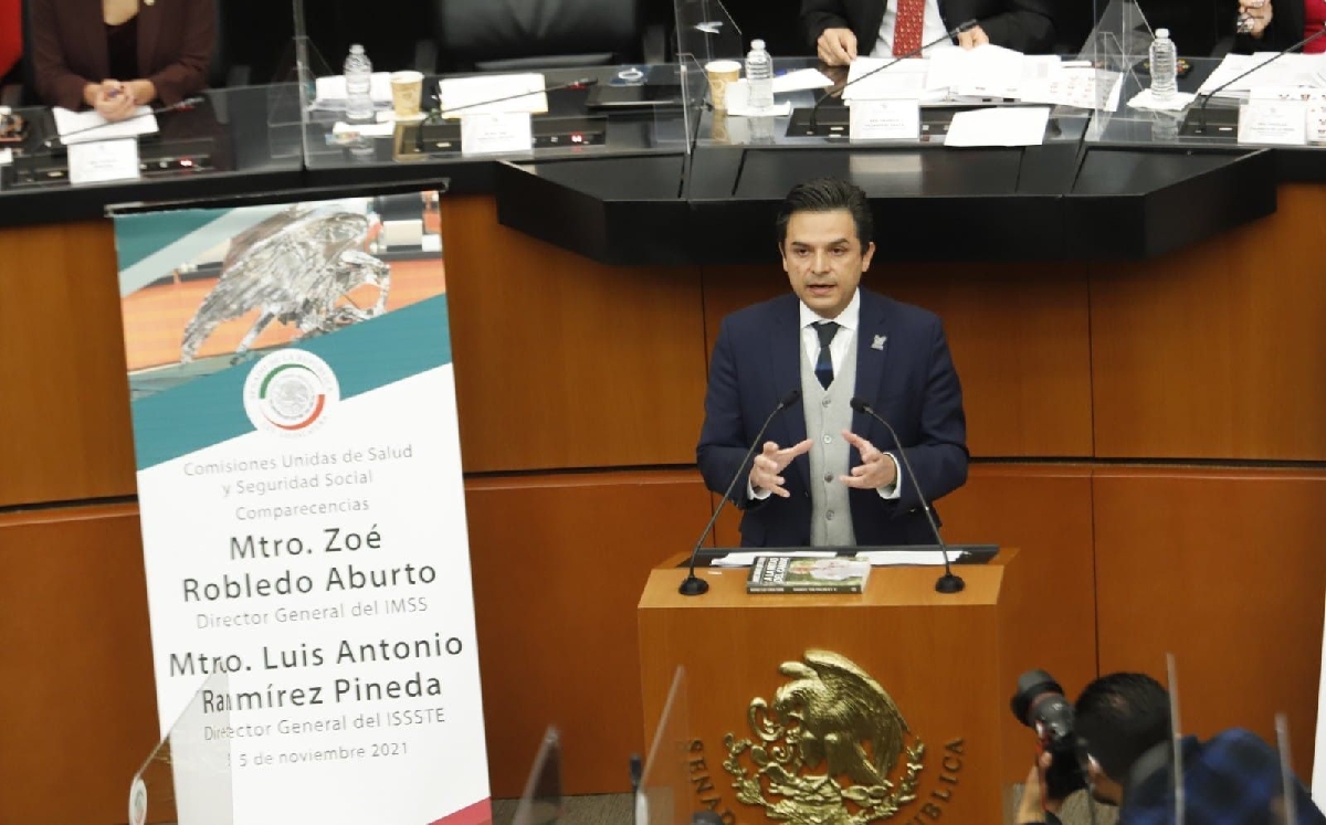 El director del Instituto Mexicano del Segur Social, Zoé Robledo, en comparecencia. (Especial)