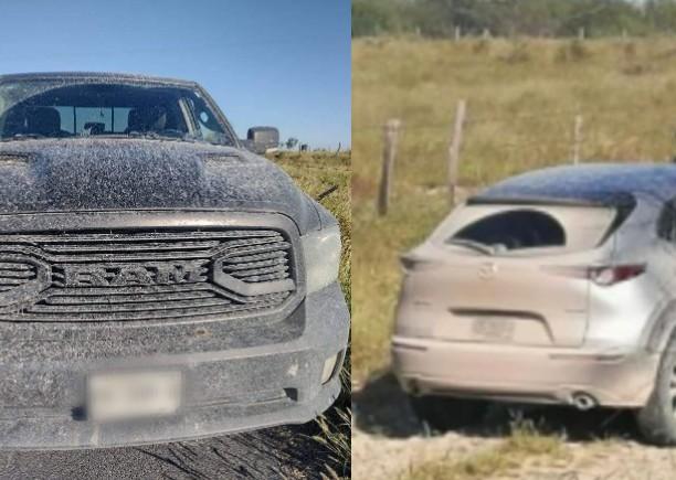Los tres vehículos que fueron robados fueron localizados en la carretera Peña Blanca. Foto: Especial