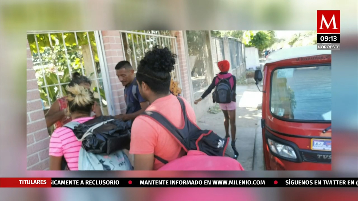 La caravana de migrantes llega a la entidad de Chahuites, Oaxaca