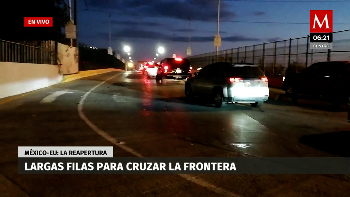 Largas filas para cruzar la frontera de México-EU