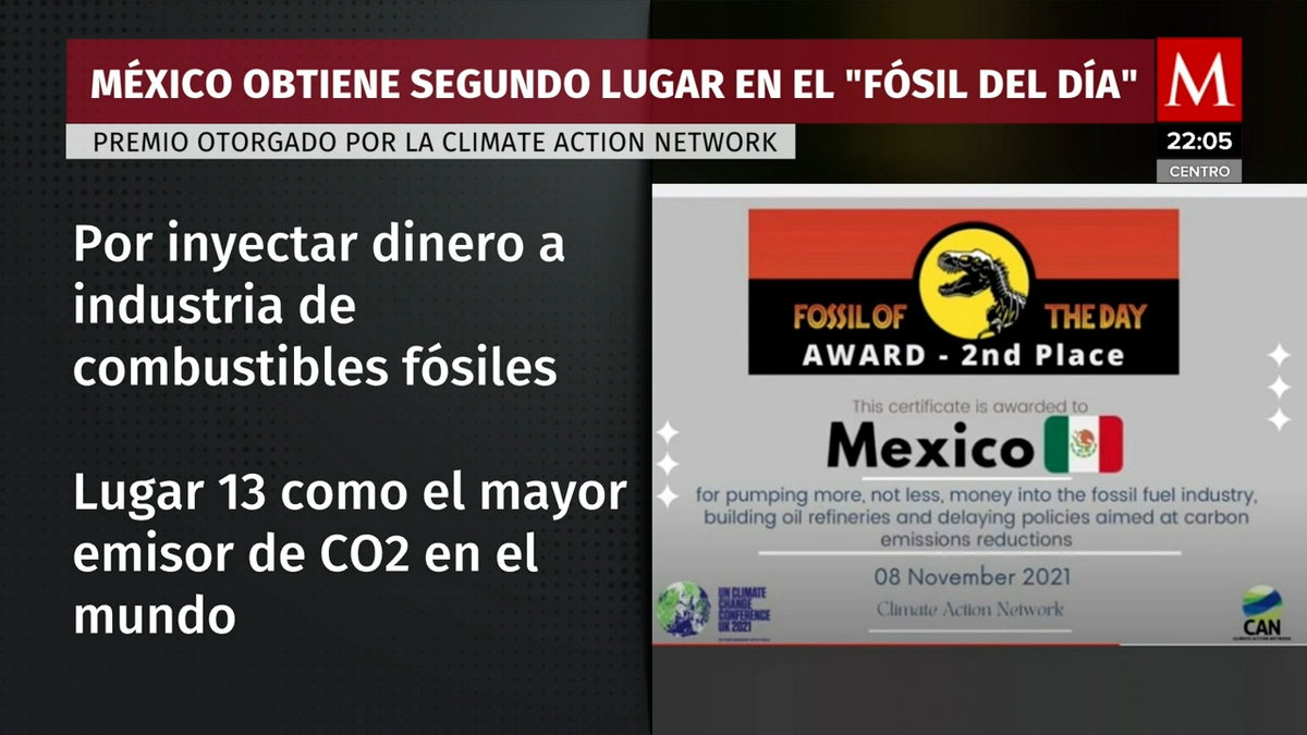 Otorgan a México el premio “Fósil del día” por ser país emisor de CO2