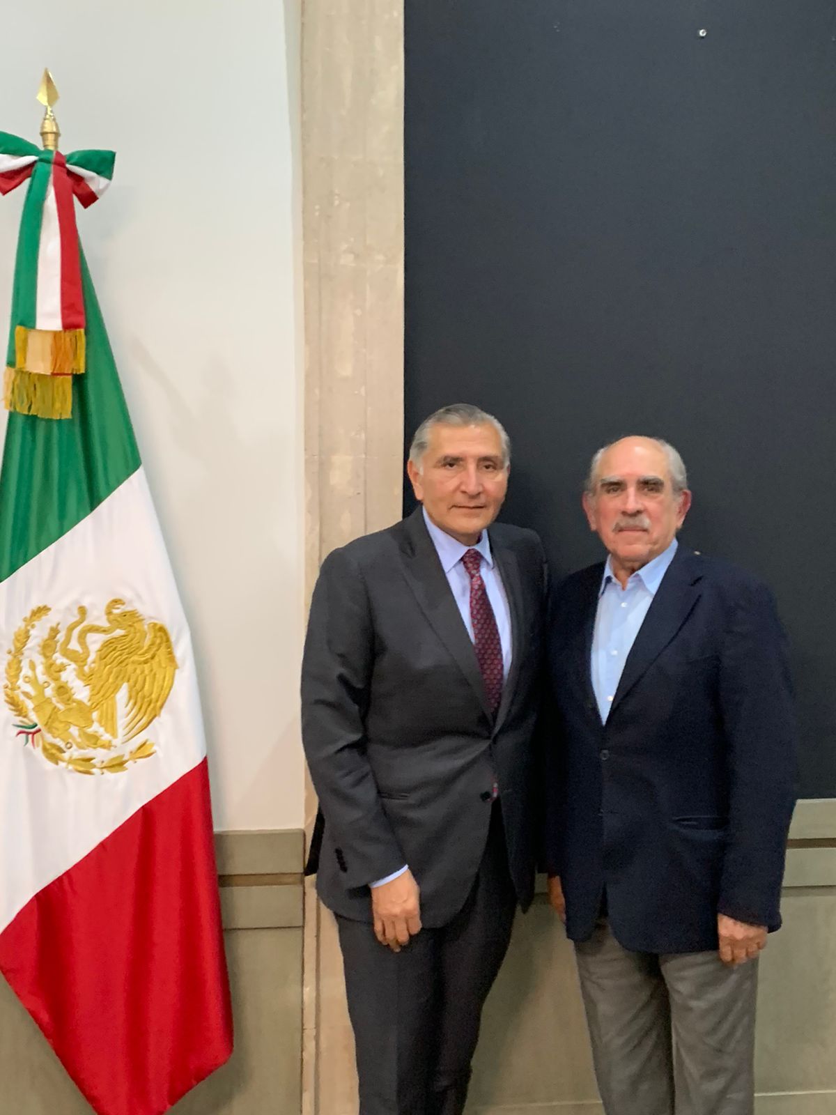 Pablo Gómez Álvarez junto al secretario de Gobernación, Adán Augusto López. (Especial)