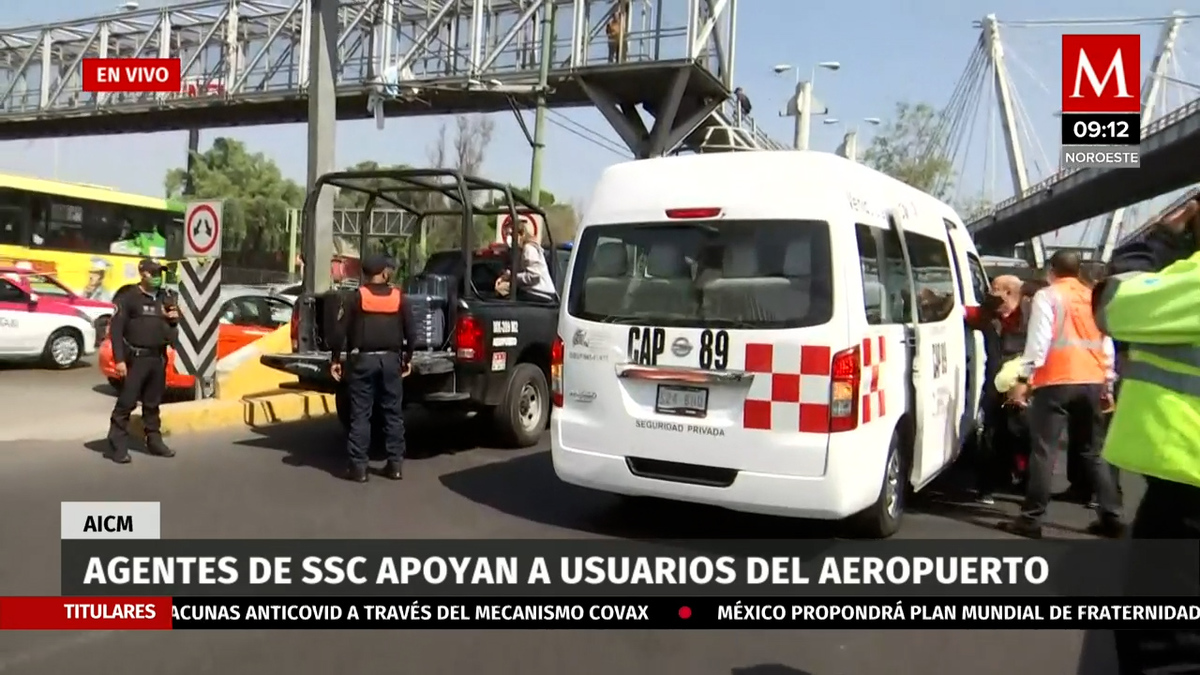 Agentes de SSC apoyan a usuarios del aeropuerto