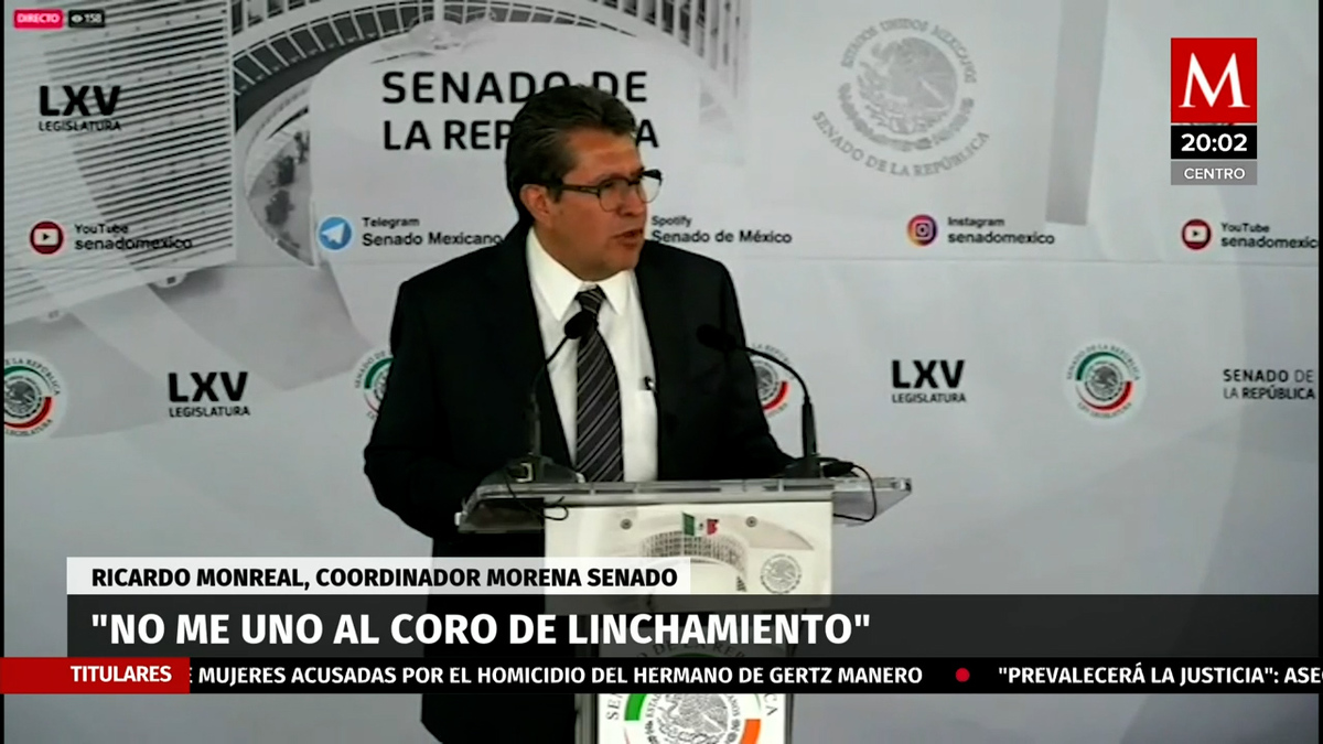 "No me uno al coro de linchamiento": Ricardo Monreal sobre renuncia de Santiago Nieto